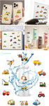 Luziwiox Pack, 60Pcs (Colourful-F1) Transportation Vehicle Truck Stickers Vinyl Waterproof Cool Stickers Construction