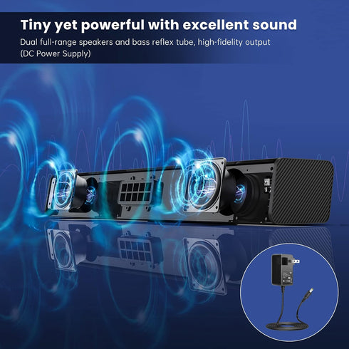 Sound Bar, BESTISAN 50 Watts Soundbar with HDMI, Optical, Coaxial, AUX, USB and Bluetooth Connection, Bass Adjustable,
