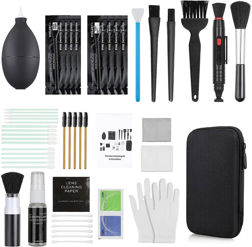 18-in-1 Professional Camera Cleaning Kit for Most DSLR Cameras (Canon, Nikon, Sony), with Air Blower, Cleaning Pen,