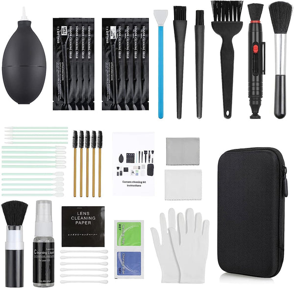 18-in-1 Professional Camera Cleaning Kit for Most DSLR Cameras (Canon, Nikon, Sony), with Air Blower, Cleaning Pen,