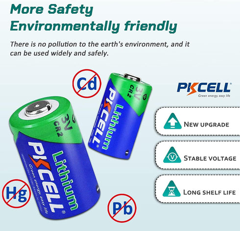PKCELL 8-Pack CR2 850mAh Lithium Battery for Motion Sensors, CR15h270 3V