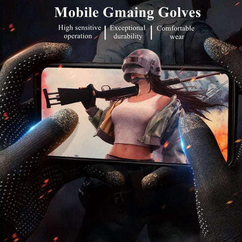 Gaming Gloves for Touchscreen, High-Sensitive Anti-Sweat Breathable Seamless Game Gloves for PUBG Mobile/Knives Out/Rules of Survival by Rakizbe