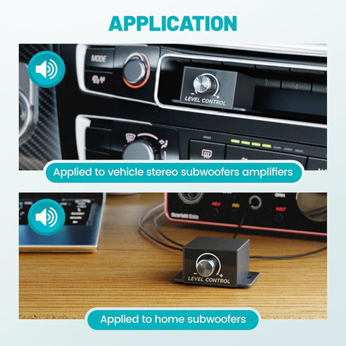 Universal Car Amplifier RCA Level Controller, Bass Control Knob for Car, Motorcycle, Home Theater Speakers