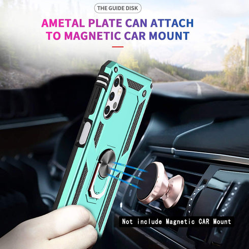 LeYi Samsung Galaxy A32 5G Case, Mint Military-Grade Kickstand Phone Case with 2 Pack Tempered Glass Protector