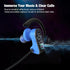 Wireless Headphones, Bluetooth 5.3, 16H Playtime, IPX7 Waterproof Sports Earbuds with Mic, Sound Isolation, Blue