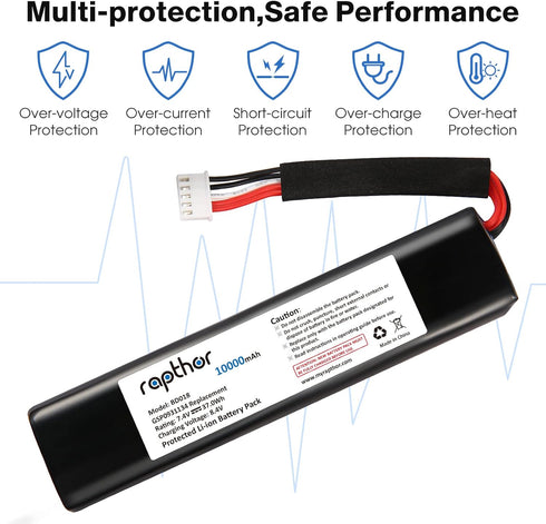 rapthor 10000mAh Battery Replacement for JBL Xtreme 1 with DIY Tools, Compatible with GSP0931134, 8.4v