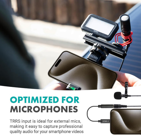 Movo 3.5mm TRRS Microphone Adapter Cable to USB-C, Compatible with iPhone 15 and up, Optimized for Pro Audio