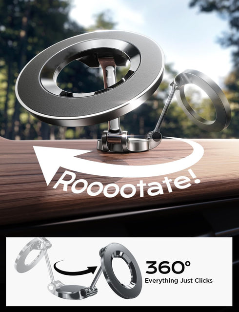 LISEN MagSafe Car Mount, 24 Strong Magnet 360° Rotation Magnetic Phone Holder for iPhone 15 14 13 12 Pro Max Plus Mini