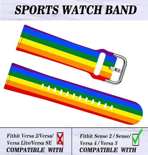 Sport Band Compatible with Versa 4/Versa 3/Sense 2/Sense for Women Men,Elastic Replacement Wristbands Strap for Versa 4/Versa 3/Sense 2 Smart Watch