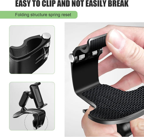 Hugwits 360 4-7 Inches Car Phone Holder, Degree Rotation Clip-on Dashboard Phone Holder, Multifunctional Mobile Phone