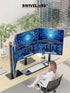 Dual Monitor Stand - Vertical Stack Screen Free-Standing Riser Fits Two 13 to 34 Inch Screens, Height Adjustable