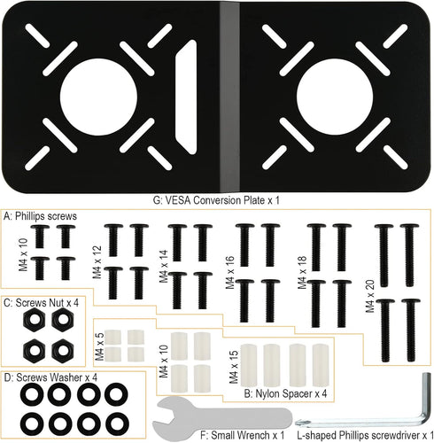 VESA Mount Adapter Extender Bracket, CaSZLUTION Universal VESA Conversion Plate for Intel NUC Monitor
