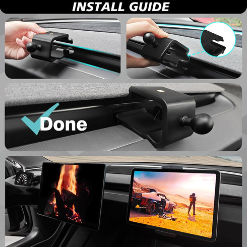 BestEvMod Dashboard Car Phone Holder, 1/4 Screw Mount, Mag Safe Compatible with 2024 Tesla Model 3