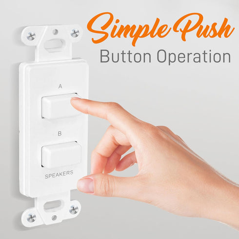 Pyle Wall Speaker Selector Switch - Home Audio 2-Channel A/B Speakers Controller Pod Box