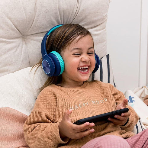 PowerLocus PLED Kids Bluetooth Headphones, Wireless with LED Lights, Safe Volume, Micro SD, AUX Cable, Hi-Fi Stereo for