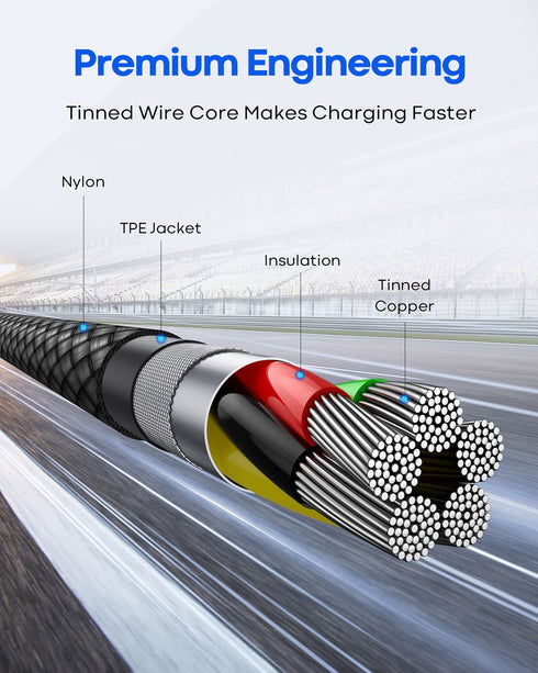Short USB C to USB C Cable 1ft 2-Pack, 60W Fast Charging Type C Cable for Samsung Galaxy S24, iPhone 15 Pro Max, MacBook