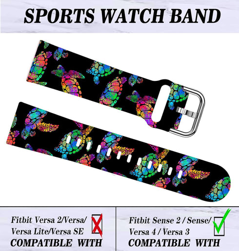 Sport Band Compatible with Versa 4/Versa 3/Sense 2/Sense for Women Men,Elastic Replacement Wristbands Strap for Versa 4/Versa 3/Sense 2 Smart Watch