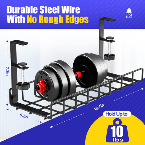 Under Desk Cable Management Tray, Xpatee Upgraded Wire Management No Drill, Cable Rack for Office, Home - Black