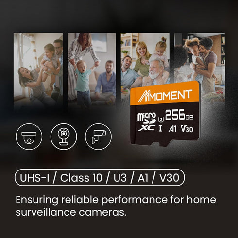 MMOMENT 256GB Micro SDXC Card, A1, UHS-I, U3, Class 10 Compatible, Read Speed Up to 95 MB/s, Write Speed Up to 70 MB/s, SD Adapter Included