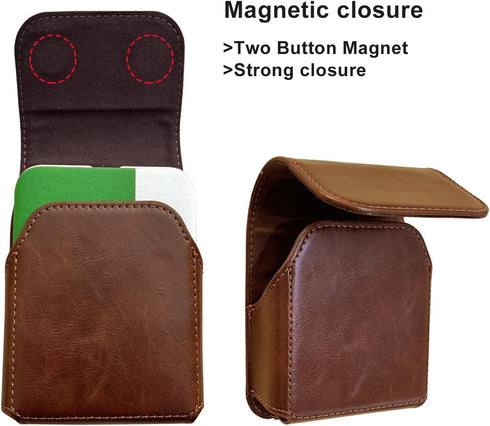 for Samsung Galaxy Z Flip 5/4/3 Belt Holster Phone Case, Leather Phone Pouch, Belt Clip Phone Holder for Motorola Razr