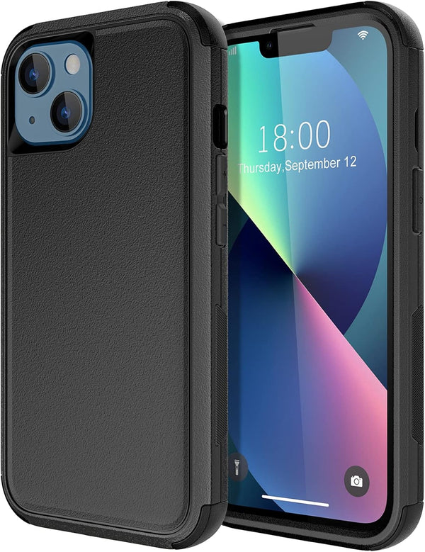 Diverbox Heavy Duty iPhone 13 Case - Shockproof, Dropproof, Dust-Proof Protection Cover (Black)