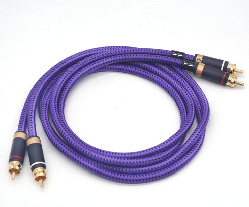Veimeitk 2 2 24K (4.9FT/1.5m) RCA to RCA Audio Cable Heavy Duty Gold-Plated Pure Copper Shell Oxygen-Free Copper