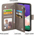 Asuwish Wallet Phone Case for Samsung Galaxy A22 5G/Boost Mobile Celero 5G with Tempered Glass Protector, Grey