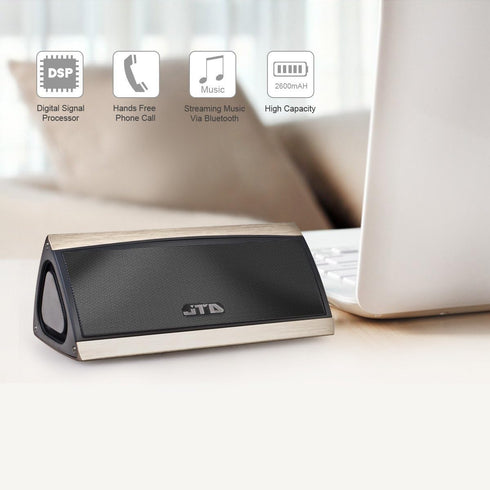 Portable Wireless Bluetooth Speaker with 3D Surround Stereo Sound, 8hrs Playtime, 30ft Range (3D-Surround Gold)