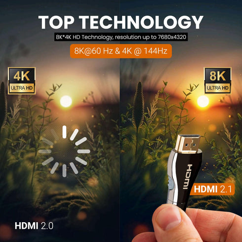 Certified HDMI Cable 6FT (HDMI 2.1 10K 8K) Ultra High Speed HDMI HDR 48Gbps eARC VRR Dolby Atmos Vision for PS5 Xbox