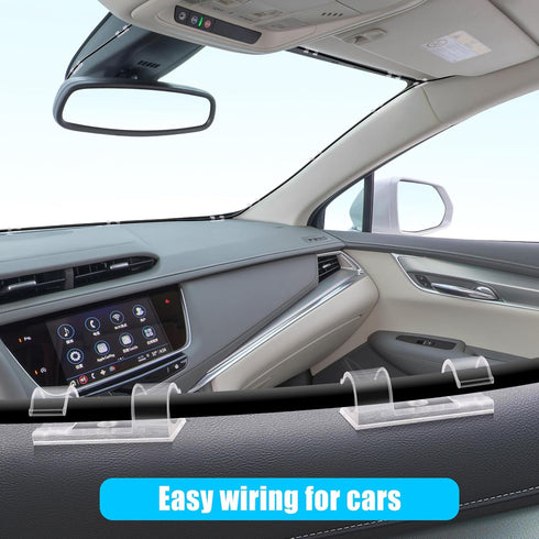 XHF 50pcs Medium Clear Self Adhesive Cable Clips, Wire Organizer for Under Desk, Car, Wall, TV, PC Ethernet Cable