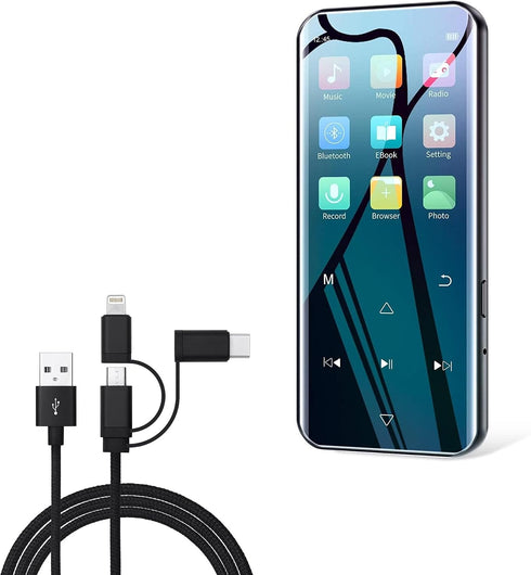 BoxWave Cable Compatible with RUIZU D19 Bluetooth MP3 Player - AllCharge 3-in-1 Cable