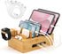 LEOKKARR Bamboo Charging Station with Watch Stand, Desktop Charging Station Organizer, Wood Docking