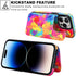 HAOPINSH iPhone 14 Pro Wallet Case with Card Holder, Colorful Graffiti Pattern Back Flip PU Leather Case for Women Girls