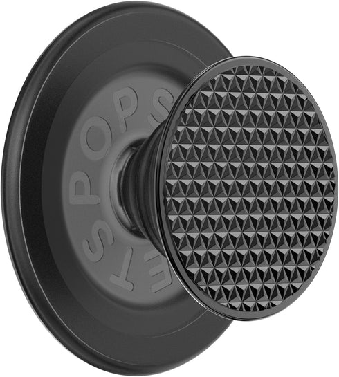 PopSockets Phone Grip Compatible with MagSafe, Phone Holder, Wireless Charging Compatible - Alum Triangle Knurled Black