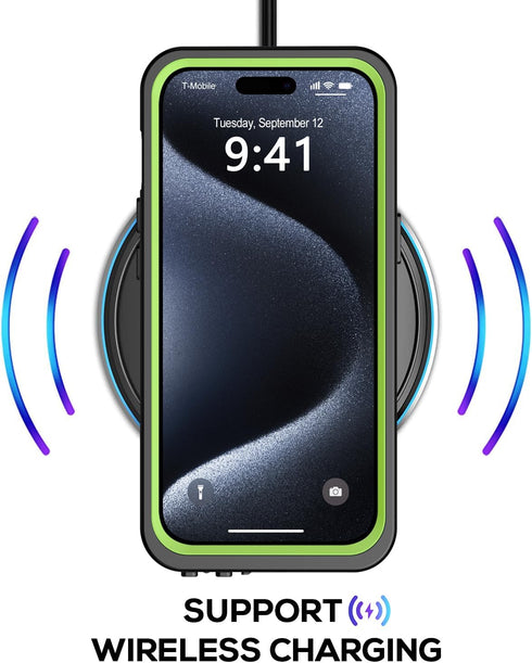 iPhone 15 Pro Max Case Waterproof 6.1'', Full Protective Dustproof Shockproof with Screen Protector