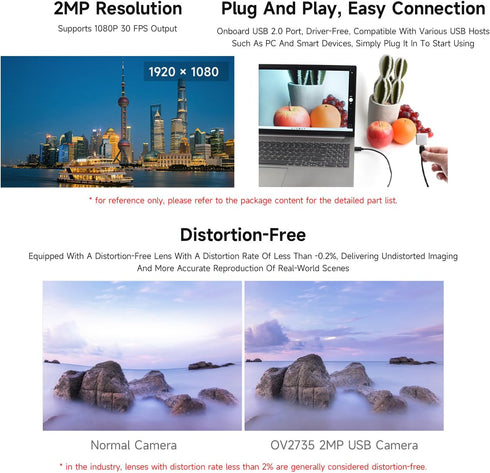 waveshare OV2735 2MP USB2.0 SH1.0 4PIN USB Camera (A), Supports Type-C Port and Header