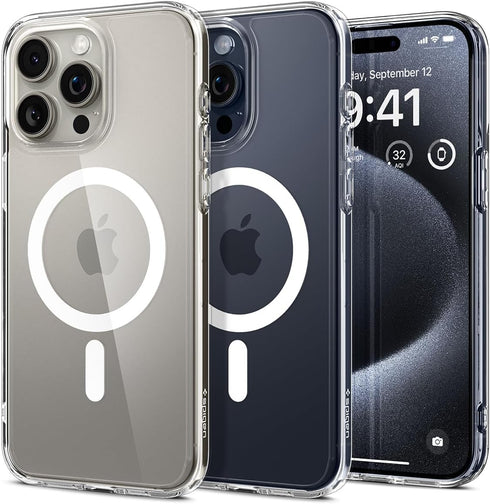 Spigen iPhone 15 Pro Case - Magnetic Ultra Hybrid MagFit, Military-Grade Protection, Anti-Yellowing, MagSafe Compatible