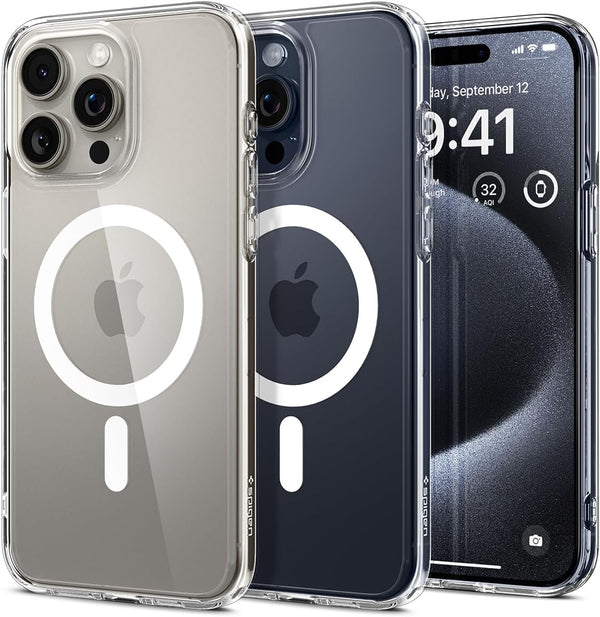 Spigen iPhone 15 Pro Case - Magnetic Ultra Hybrid MagFit, Military-Grade Protection, Anti-Yellowing, MagSafe Compatible