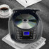 LONPOO Portable Boombox CD Player with FM Radio, USB, Bluetooth, AUX Input, Stereo Sound Speaker, Black
