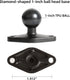 xik 1/4"-20 5.91 inch 1" Heavy Duty Thread Mount: Aluminum Long Arm with Double Ball Head & Ball- Rhombic Base - Fits