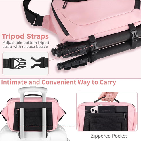 TAAOKA Camera Sling Bag,Waterproof Camera Case with Tripod Holder,Lightweight DSLR/SLR/Mirrorless Camera Bags Crossbody
