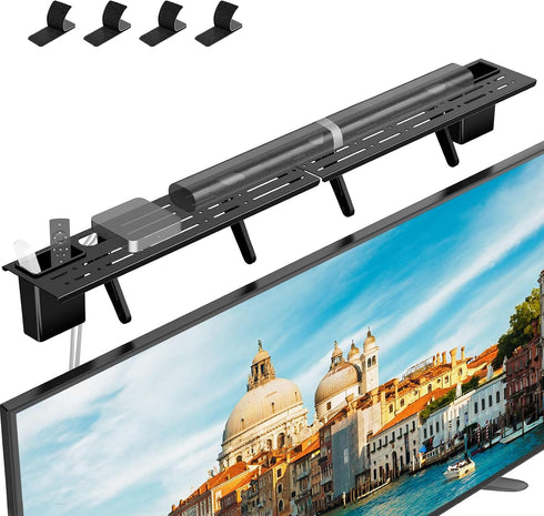 BEISHI Universal Soundbar Mount - No Drilling Required Space-Saving TV Top Shelf Steel