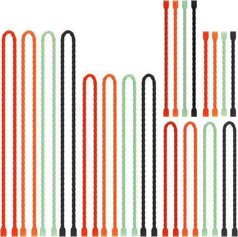 Gesipor 20 PCS Silicone Cable Ties, Reusable Rubber Twist Ties for Bundling and Holding, Indoor/Outdoor Use