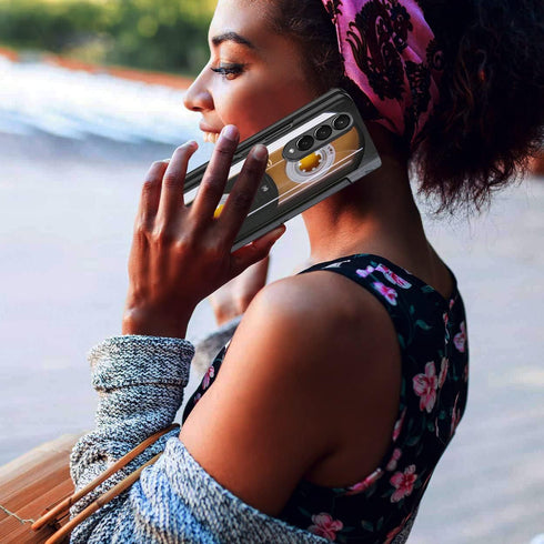 Samsung Galaxy Z Fold 3 Phone Case, Vintage 80s Music Cassette, Slim Fit Hard PC Shockproof Drop Folding Stylish