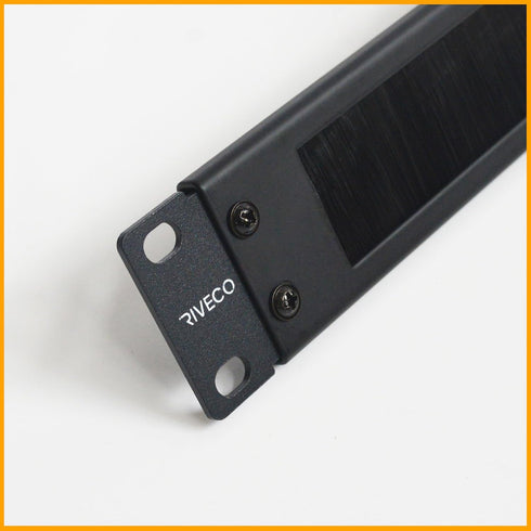 RIVECO 1U Brush Panels for Rack Cable Management, 2 PCS Server Rack Cable Organizer for 19 Inch Network Rack Mount Black