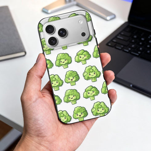 DXITROMI 17 6.3 Inch 17 Compatible with iPhone Pro Case Thin - TPU Cute Broccoli Green Print Pattern Cover Compatible