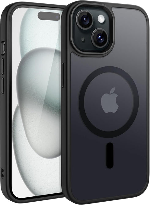CACOE Magnetic Case for iPhone 15 2023, Compatible with MagSafe, Anti-Fingerprint Shockproof Cover, Matte Black