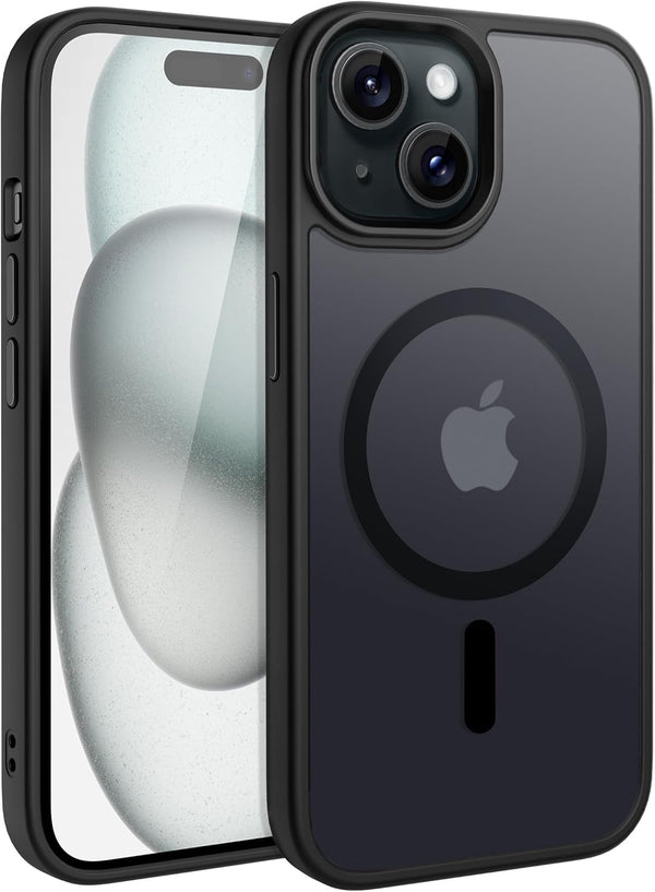 CACOE Magnetic Case for iPhone 15 2023, Compatible with MagSafe, Anti-Fingerprint Shockproof Cover, Matte Black