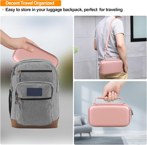 4K Digital Camera Carrying Case for Femivo, VETEK, IWEUKJLO, Travel Compact Storage Cover Bag, Rose Gold