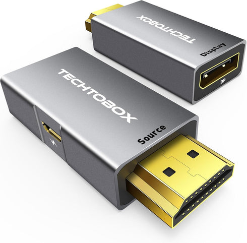 TECHTOBOX HDMI to DisplayPort Adapter 4K@60Hz, Active HDMI Male to DP Female Converter, Not Bidirectional